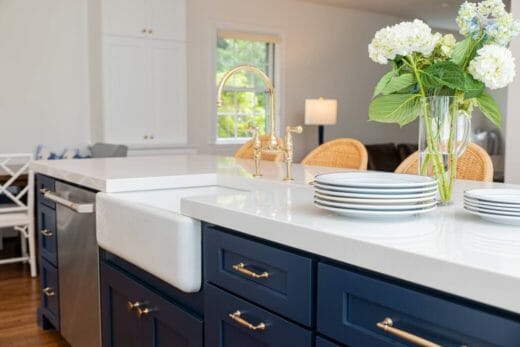 Charleene's-Houses-MD-baltimore-towson-kitchen-renovation-polished-nickel-faucet-white-cabinets-blue-island