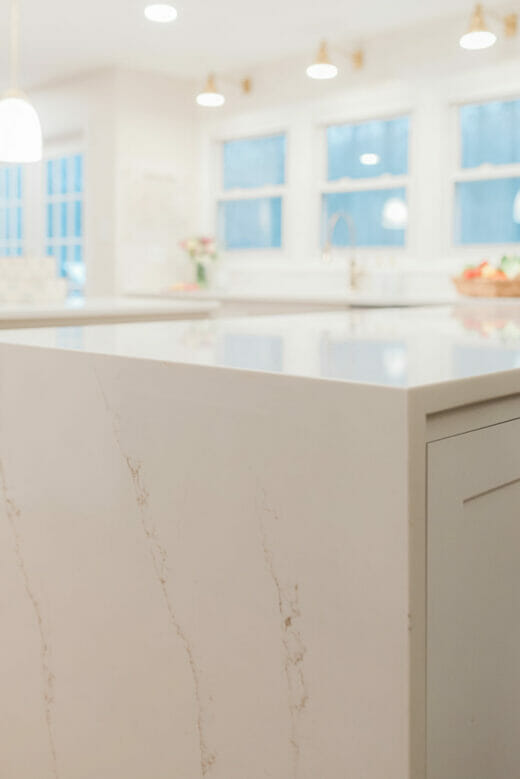 Kitchen-renovation-Polished-Brass-Cabinet-Hardware-Brass- Sconces-Marble-Countertop