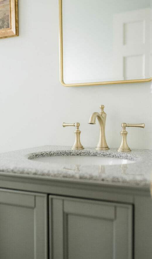 Hall-Bath-Renovation-Satin-Brass- Faucet-Single-Vanity