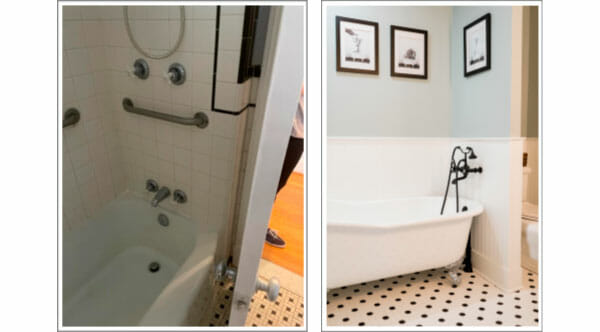 bathroom tub before & after