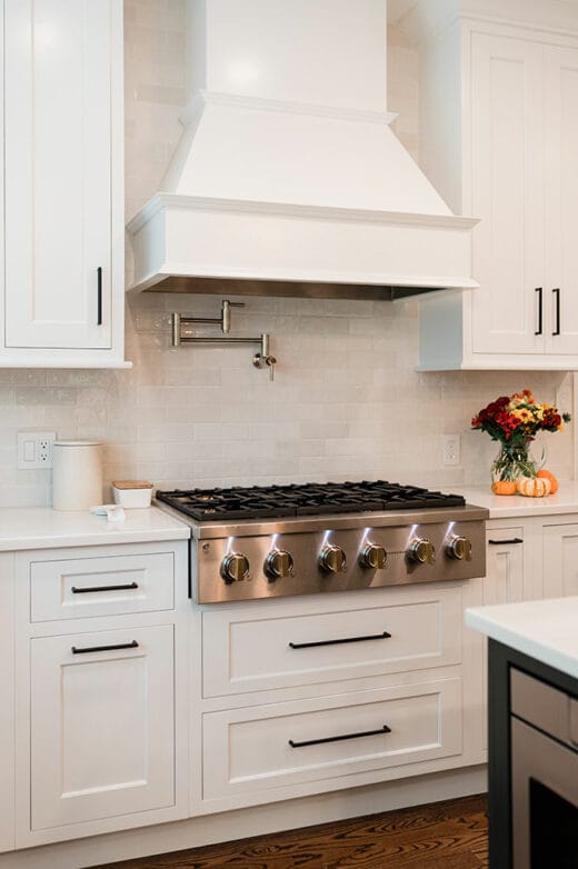 kitchen remodel white cabinets with dark island