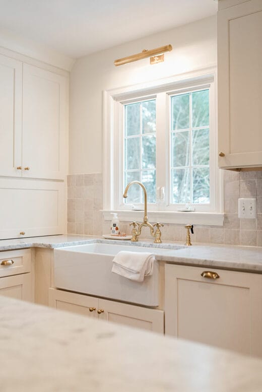 kitchen remodel white cabinets farmhouse sink