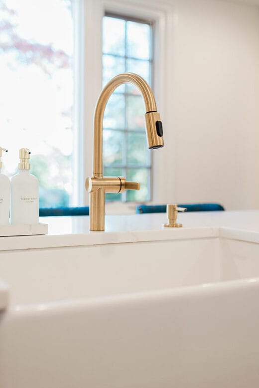 brass faucet farm house sink